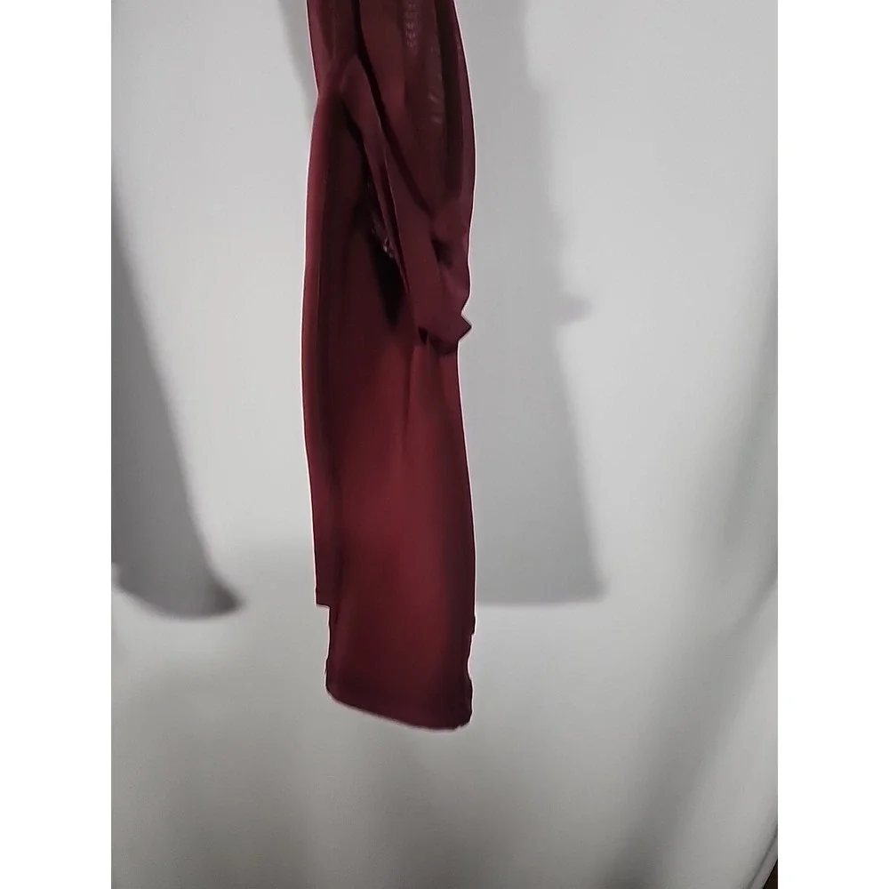 Alo Yoga‎ High Waist Wrapped Stirrup Legging Burgundy Mesh Cutout Womens S